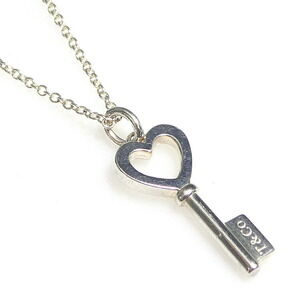 Tiffany Co Heart Key Necklace Sterling Silver
